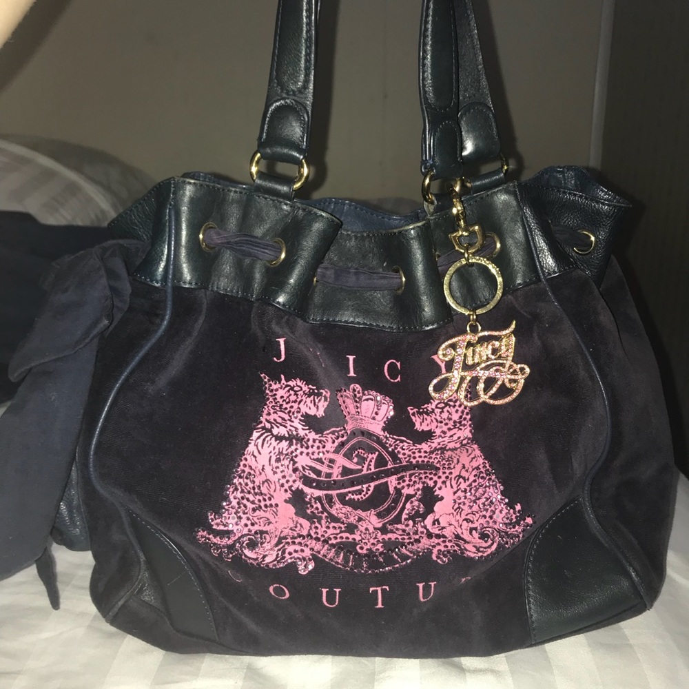 Navy and hot pink juicy couture bag